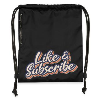 Like & Subscribe 70s Style - Gymsac made from recycled material - black - Front