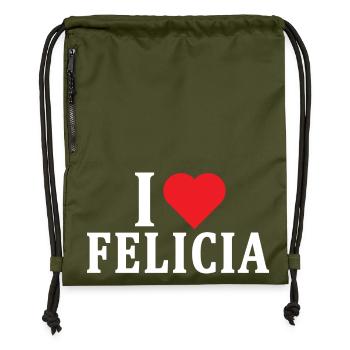 t-shirt I love Felicia t-shirt gift idea - Gymsac made from recycled material - military green - Front