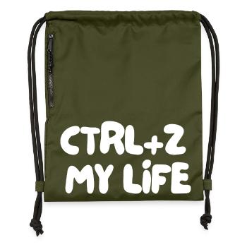 CTRL+Z MY LIFE - Gymsac made from recycled material - military green - Front