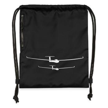 glider pilot tshirt - Gymsac made from recycled material - black - Front