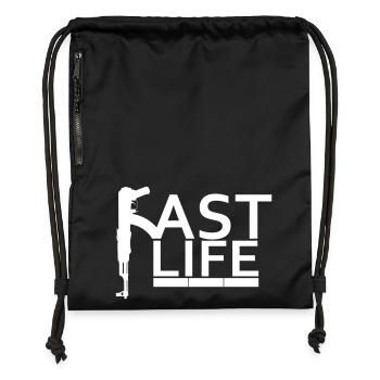 Vie rapide - Sac à cordon en polyester recyclé - noir - Devant