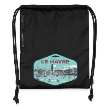 Le Havre France est ma ville natale - Sac à cordon en polyester recyclé - noir - Devant