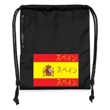 Drapeau de l’Espagne Supein - Sac à cordon en polyester recyclé - noir - Devant