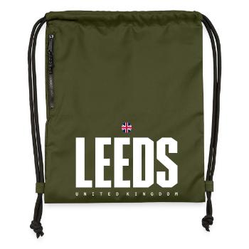 Leeds City Logo Graphic Tee - Gymsac made from recycled material - military green - Front