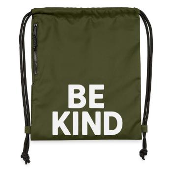 Be kind slogan plain - Sac à cordon en polyester recyclé - military green - Devant