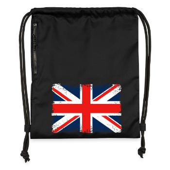 Distressed Union Jack Flag - Gymsac made from recycled material - black - Front