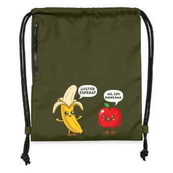 Professeur d’espagnol à l’école Funny Maestra - Sac à cordon en polyester recyclé - military green - Devant