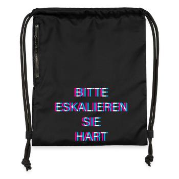 Hardtekk Tekk - Sac à cordon en polyester recyclé - noir - Devant