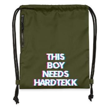 Hardtekk Tekk - Sac à cordon en polyester recyclé - military green - Devant