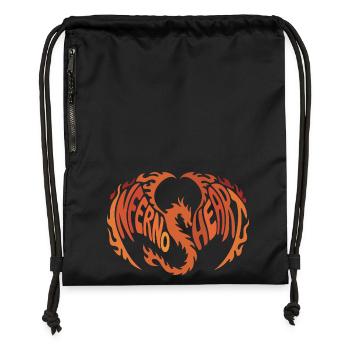 Conception de la flamme du cœur infernal - Sac à cordon en polyester recyclé - noir - Devant