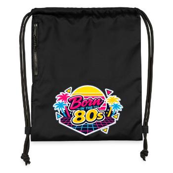 Né dans les années 80 Neon - Sac à cordon en polyester recyclé - noir - Devant