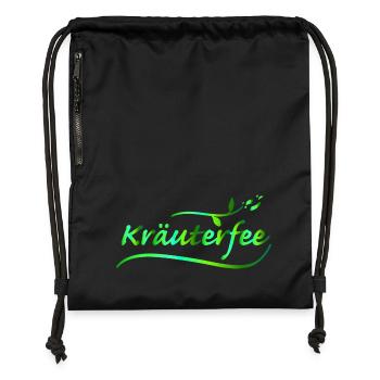 Fée aux herbes (b) - Sac à cordon en polyester recyclé - noir - Devant