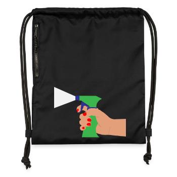 cleaning cleaning cleaning woman broom wischmop46 - Gymsac made from recycled material - black - Front