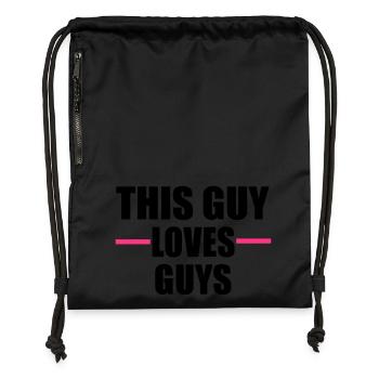 fierté gai - Sac à cordon en polyester recyclé - noir - Devant