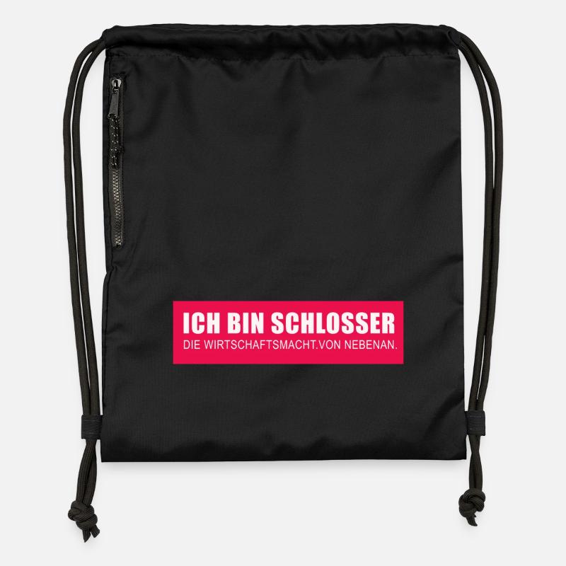 Serrurier et travailleur en métal comme une idée de cadeau - Sac à cordon en polyester recyclé - noir