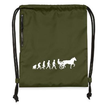 Evolution Trabrennsport Pferderennsport Pferde - Turnbeutel aus Recycling-Material - military Green - Vorne
