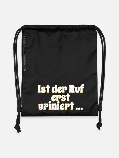 Ist der Ruf erst ur(ru)iniert - Turnbeutel aus Recycling-Material - Schwarz