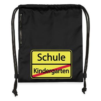 Schule Kindergarten / Einschulung / Schulkind - Turnbeutel aus Recycling-Material - Schwarz - Vorne