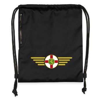 J’aime Aurigny, T-shirt design de style élégance - Sac à cordon en polyester recyclé - noir - Devant