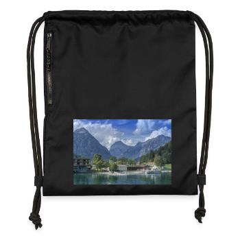 Mountain view - Gymsac made from recycled material - black - Front