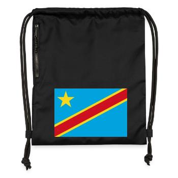 Drapeau de la République démocratique du Congo - Sac à cordon en polyester recyclé - military green - Devant