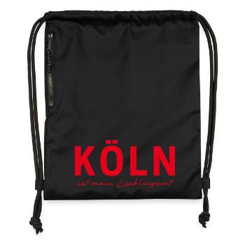 Köln T-Shirt – Domstadt Liebe - Turnbeutel aus Recycling-Material - Schwarz - Vorne