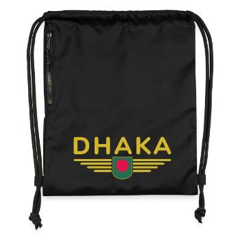 Dhaka Design – Heart of Bangladesh - Gymsac made from recycled material - black - Front
