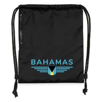 Bahamas fans: Tropical design - Gymsac made from recycled material - black - Front