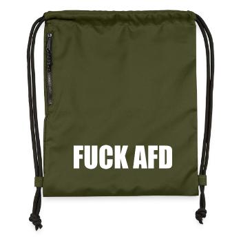 Fuck afd - Gymsac made from recycled material - military green - Front