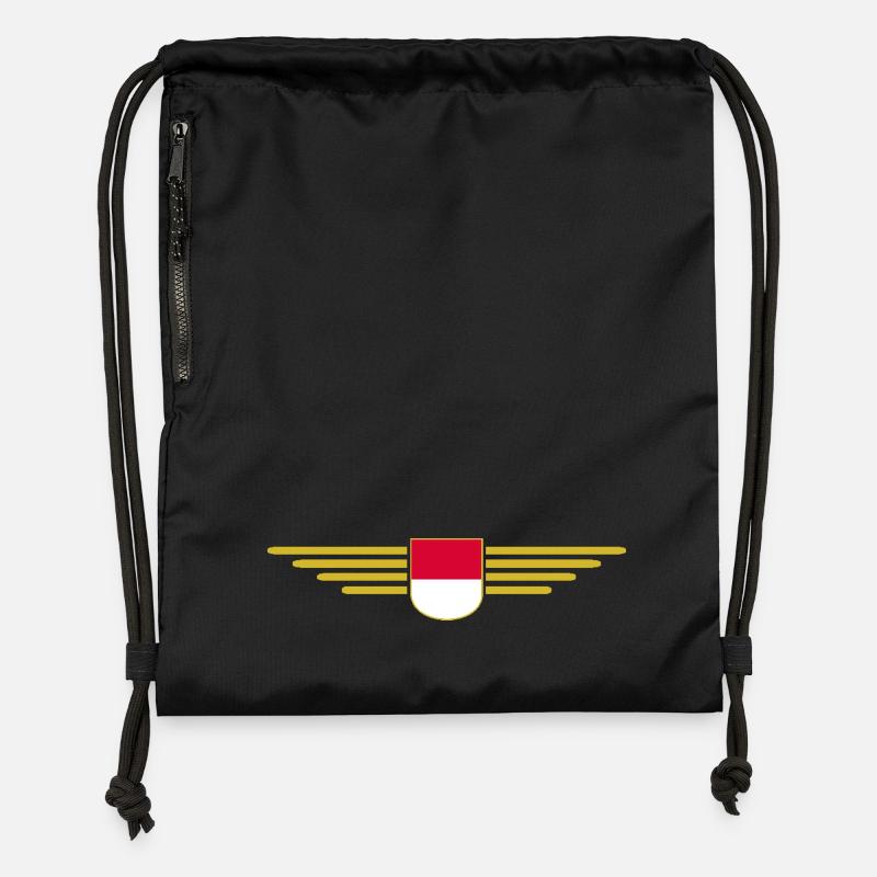 Monaco Design – Le style pour les fans de la Principauté - Sac à cordon en polyester recyclé - noir