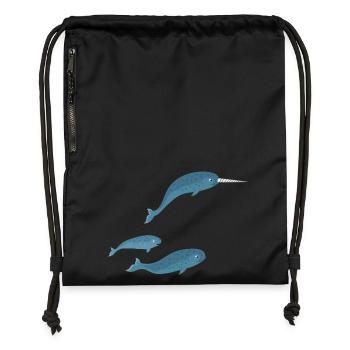famille narval - Sac à cordon en polyester recyclé - noir - Devant