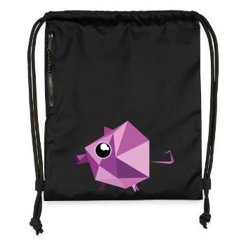 Sweet pig pink gift - Gymsac made from recycled material - black - Front