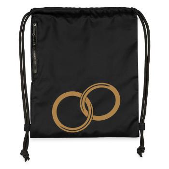 Les anneaux de mariage / / or proposition Anneaux - Sac à cordon en polyester recyclé - noir - Devant