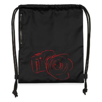 caméra - Sac à cordon en polyester recyclé - noir - Devant
