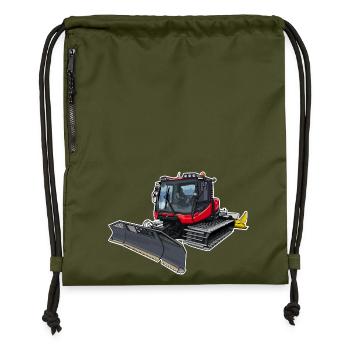 Red snowcat - Gymsac made from recycled material - military green - Front