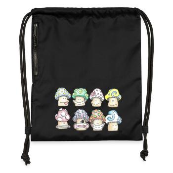 Mischievous Pastel Mushrooms - Gymsac made from recycled material - black - Front