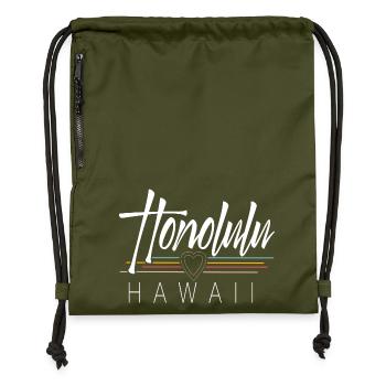 Honolulu Hawaii - Turnbeutel aus Recycling-Material - military Green - Vorne