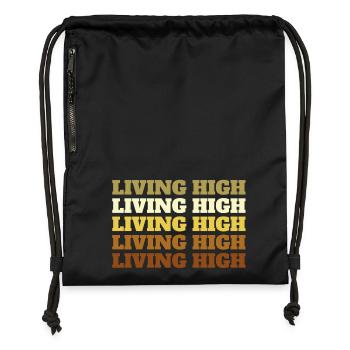 Living High - Turnbeutel aus Recycling-Material - Schwarz - Vorne