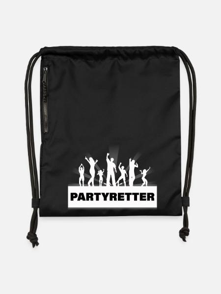 PARTYRETTER - Turnbeutel aus Recycling-Material - Schwarz
