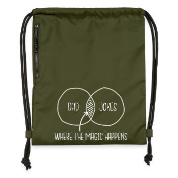 Dad Jokes Magic - Gymsac made from recycled material - military green - Front