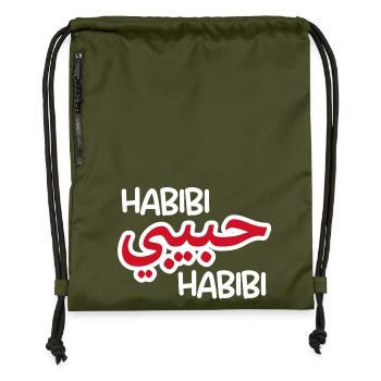 Habibi (dunkel) - Turnbeutel aus Recycling-Material - military Green - Vorne