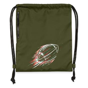 Flying Football – Dynamics & Speed Symbol - Gymsac made from recycled material - military green - Front