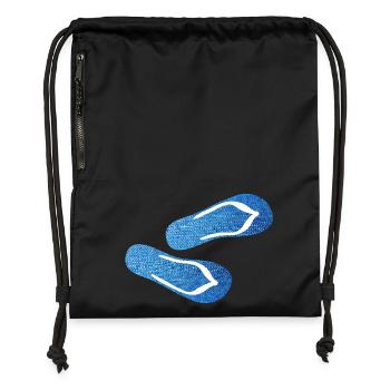 Pantoufles Jeans Pantoufles Chaussures Tongs Camp - Sac à cordon en polyester recyclé - noir - Devant