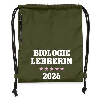 Professeur de biologie 2026 Profession Professeur de biologie - Sac à cordon en polyester recyclé - military green - Devant