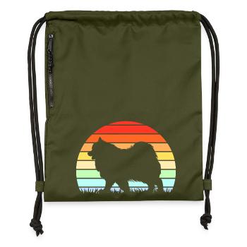 Samoyed Dog Samoyed - Gymsac made from recycled material - military green - Front