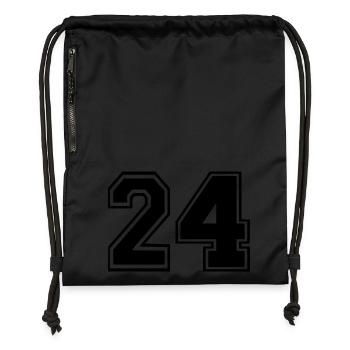 24 - Sac à cordon en polyester recyclé - noir - Devant