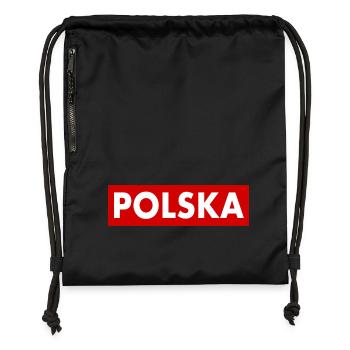 Polen - Turnbeutel aus Recycling-Material - Schwarz - Vorne