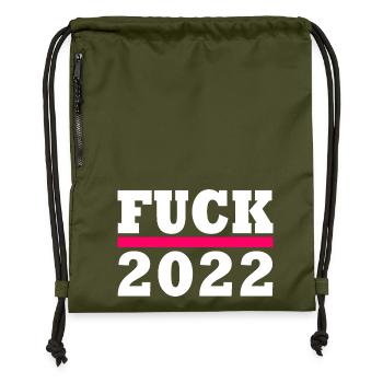 Fuck 2022 - Gymsac made from recycled material - military green - Front