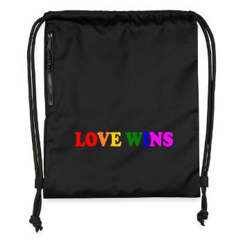Love wins - Turnbeutel aus Recycling-Material - Schwarz - Vorne