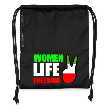 Women life freedom - Gymsac made from recycled material - black - Front